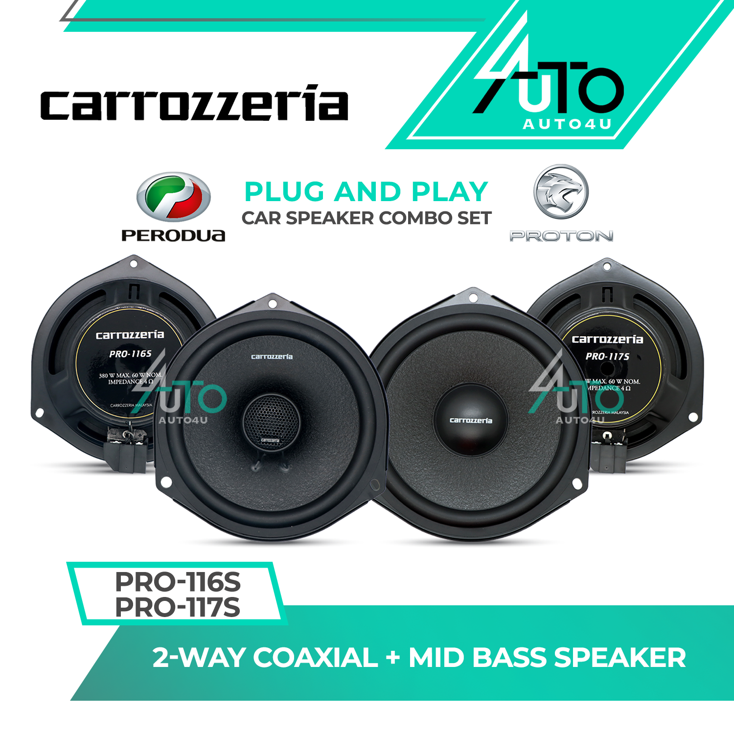 Carrozzeria PRO Series Combo Set (Front & Rear)