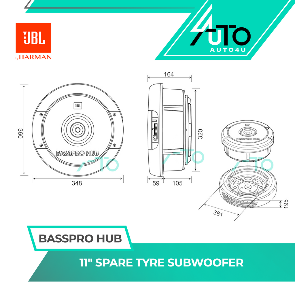 JBL Basspro Hub | 11" Spare Tire Active Subwoofer