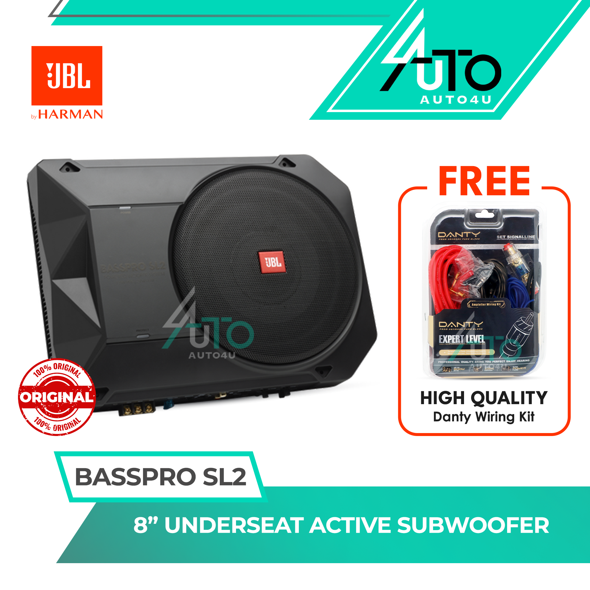 JBL Basspro SL2 | 8" Underseat Active Subwoofer