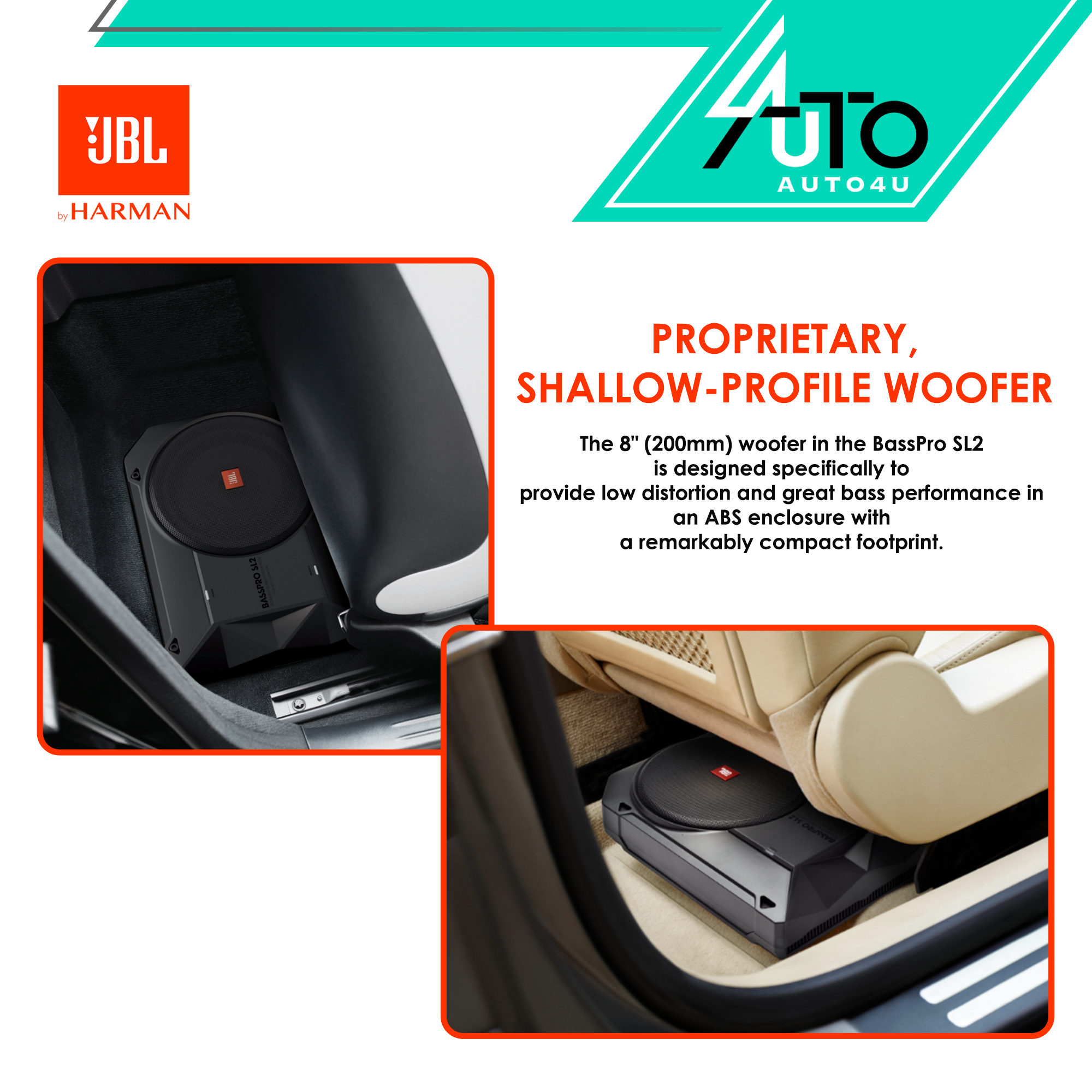 JBL Basspro SL2 | 8" Underseat Active Subwoofer