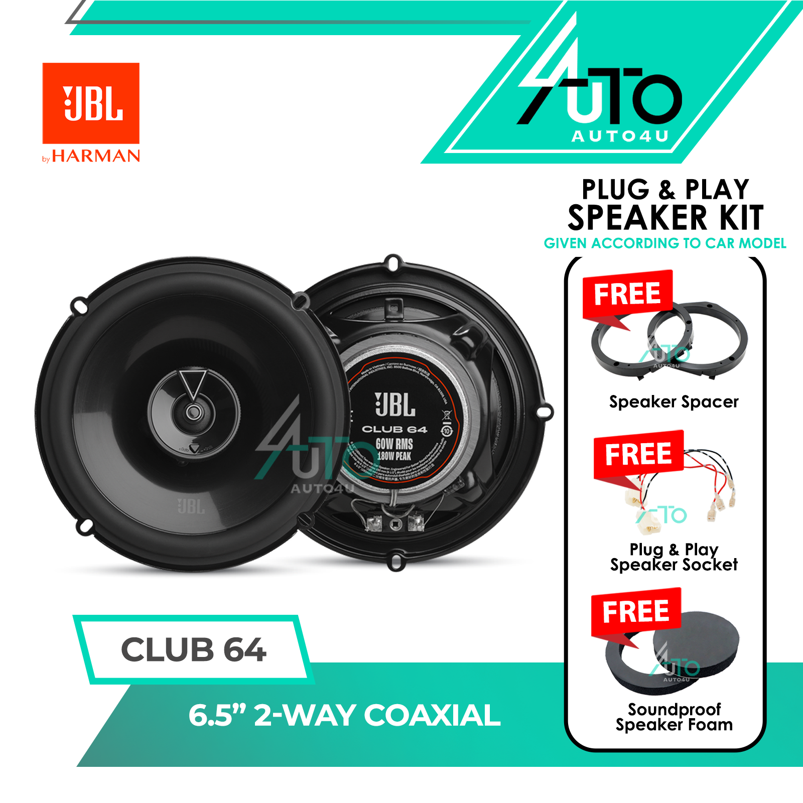 JBL Club 64 Combo Set (Front & Rear)