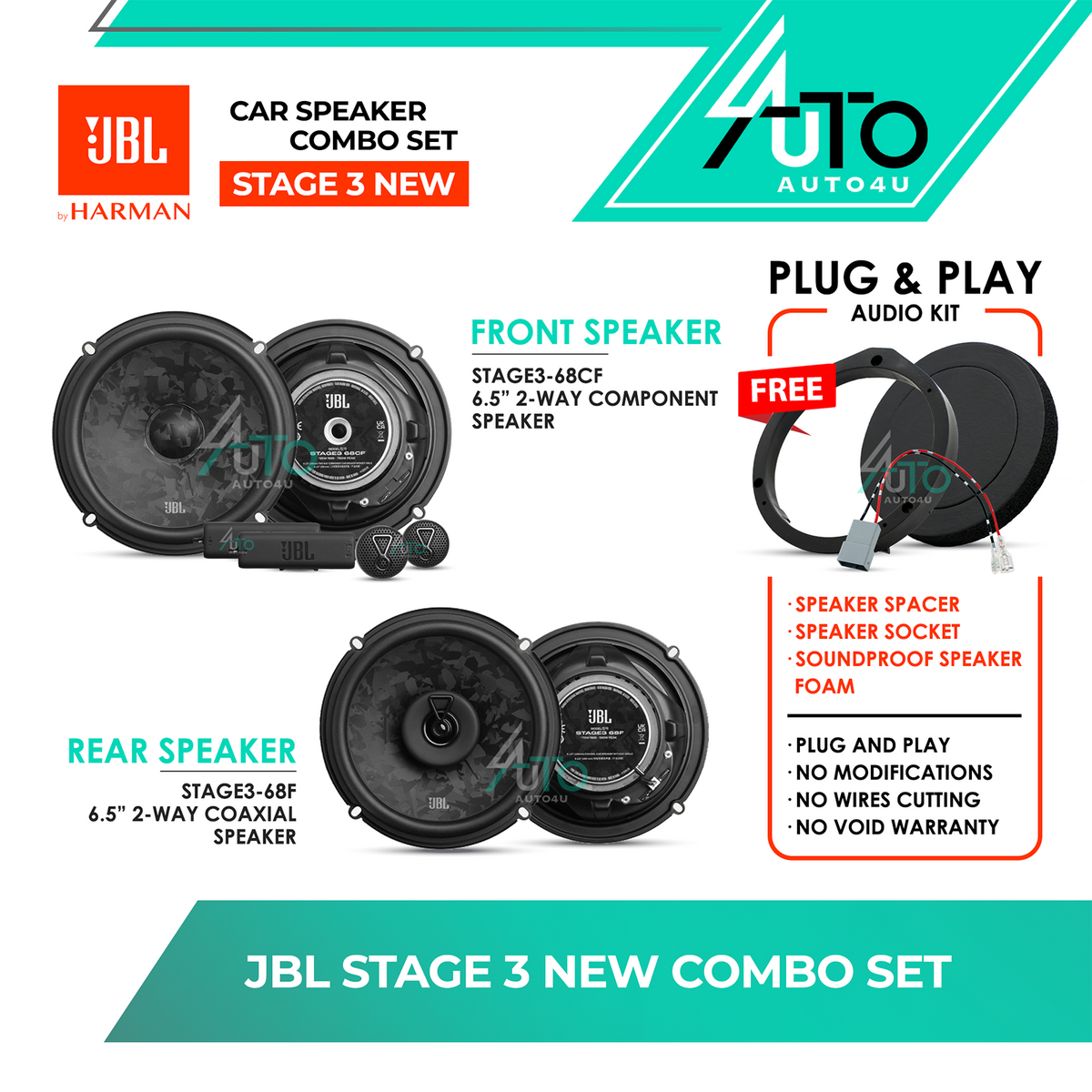 JBL Stage3 New Combo Set (Front & Rear)